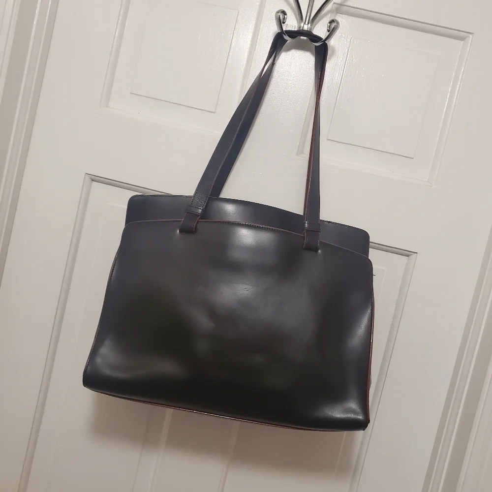 LODIS Black Smooth Leather Large Shoulder/Tote RFID